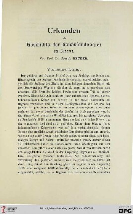 2.Ser. 21.1906: Urkunden zur Geschichte der Reichslandvogtei im Elsass