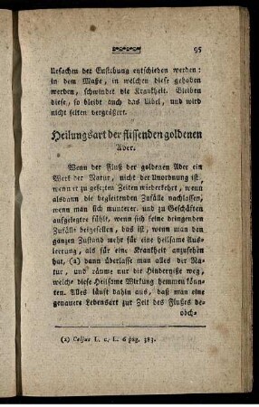 Heilungsart der flissenden goldenen Ader. - Ob das Oesterreichische Klima die goldene Ader hervorbringt.