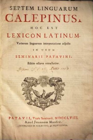 Dictionarium VII linguarum. 1. A - Ma