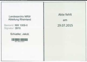 Entnazifizierung Jakob Schueller , geb. 16.10.1902 (Pfleger)
