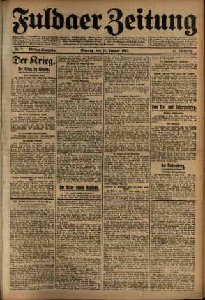 Zweite Ausgabe vom Montag, den 11. Januar 1915.