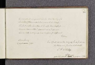 J[ohann] Wil[helm] Schütze. – Incipit: Le monde est un grand bal. – Hamburg, 14.02.1793