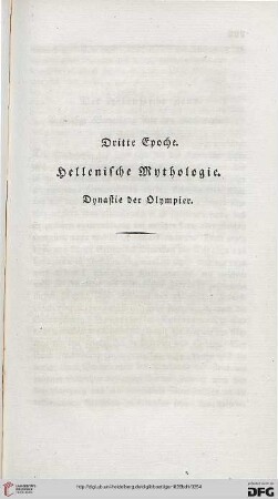 Dritte Epoche. Hellenische Mythologie. Dynastie der Olympier
