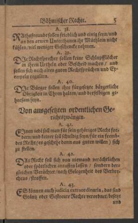 Von ausgesetzten ordentlichen Gerichtszängen.