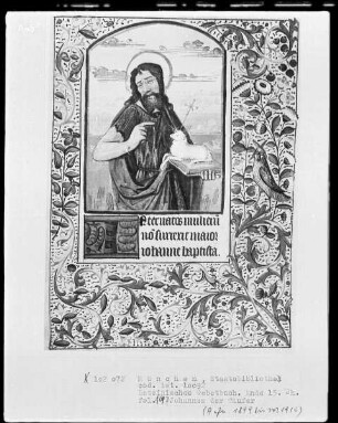 Lateinisches Gebetbuch mit französischem Kalender — Heiliger Johannes der Täufer, Folio 197