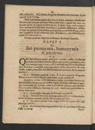 Caput I de seri paronymia, homonymia & polyonymia.