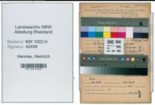 Entnazifizierung Heinrich Hennes , geb. 29.12.1896 ()