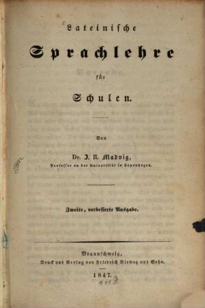 Lateinische Sprachlehre für Schulen