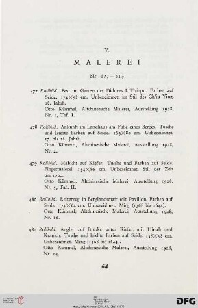 Malerei (Nr. 477-513)