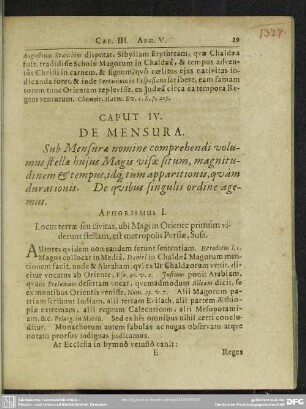 Caput IV. De Mensura