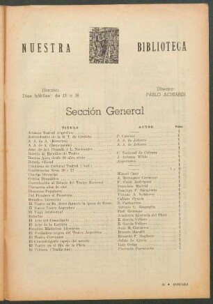 Nuestra biblioteca : Sección general