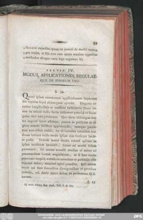 Sectio IV. Modus, Applicationes, Regulaeque De Ipsorum Usu.
