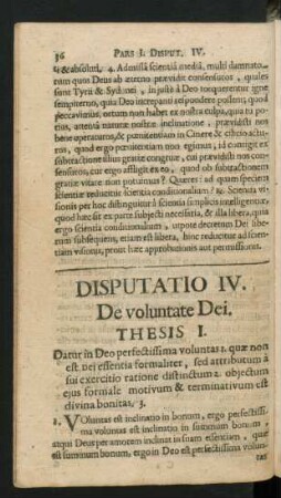 Disputatio IV. De voluntate Dei