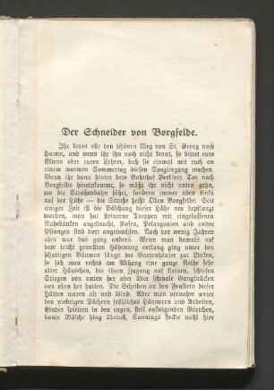 Der Schneider von Borgfelde