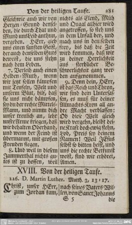 XVIII. Von der heiligen Taufe