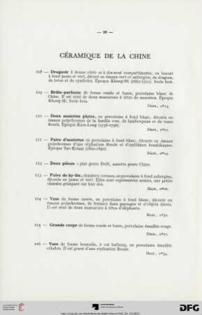 Céramique de la Chine (Nr. 108-120)