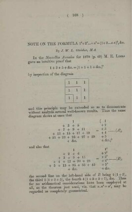 Note on the formula ... .