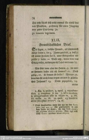 XLII. Freundschaftlicher Brief