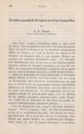 440-497 Das historiographische Verfahren des dritten Evangelisten