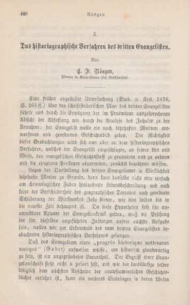 440-497 Das historiographische Verfahren des dritten Evangelisten