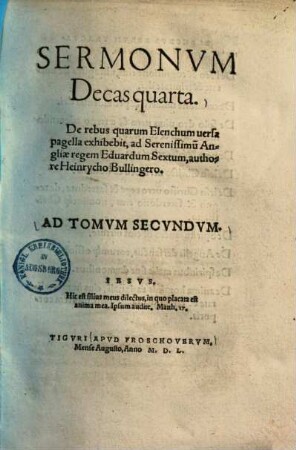 Sermonum decades ..., Tomus secundus. ... decas quarta