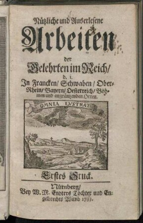1: Nützliche und auserlesene Arbeiten der Gelehrten im Reich