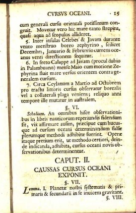 Caput. II. Caussas Cursus Oceani Exponit.