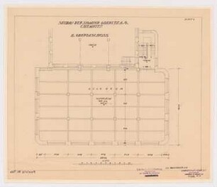 Fabrik Sigmund Goeritz AG, Chemnitz: 1. Bauabschnitt Nov./Dez. 1924, Grundriss 2. OG 1:100