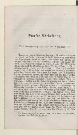 Fünfte Abtheilung