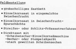 Feldbestellung