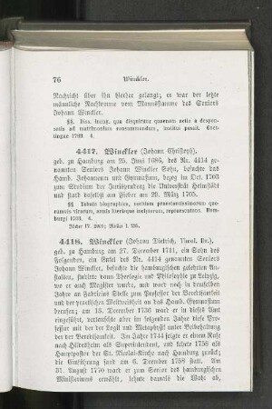 4418. Winckler (Johann Dietrich, Theol. Dr.).