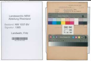 Entnazifizierung Fritz Landwehr , geb. 12.01.1907 (Fabrikant)