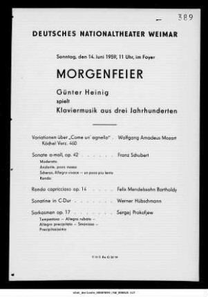 Morgenfeier Günter Heinig spielt Klaviermusik aus drei Jahrhunderten