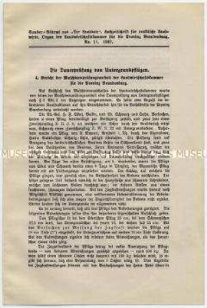 Bericht über die Prüfung von Untergrundpflügen