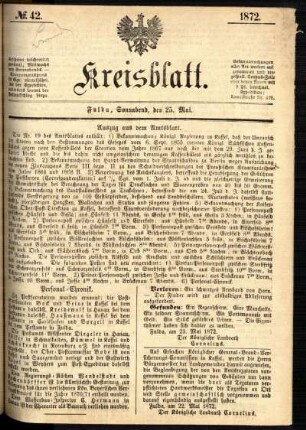 Ausgabe vom Samstag, den 25. Mai 1872.