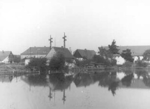 Ortskern bei Hochwasser der Kipper : Türchau (Turoszów (Polen)). Ortskern bei Hochwasser der Kipper