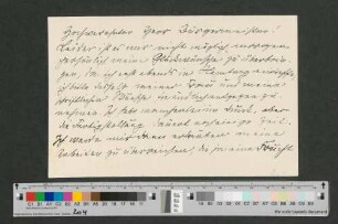 Briefkarte an Werner von Melle