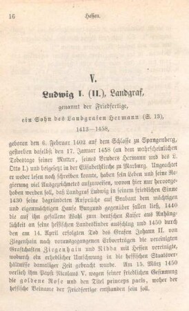 V. Ludwig I. (II.), Landgraf, genannt der Friedfertige, ... 1413-1458