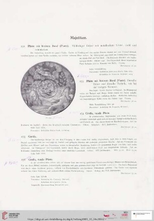 Majoliken (Nr. 252-262)