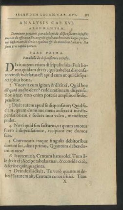 Pars Prima. Parabola de dispensatore iniusto.