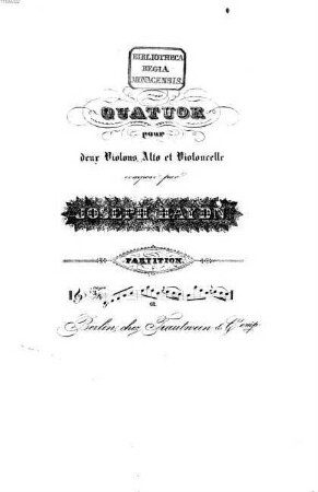 Partition des quatuors. 62. [H 3,5]. - 14 S. - Pl.-Nr. 856