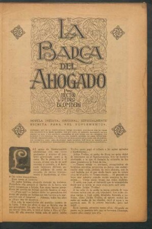La barca del ahogado : Novela inédita, original, especialmente escrita para "El Suplemento". - Ilustró Zavattaro