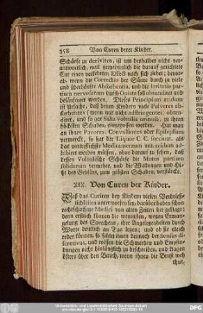 XIX. Von Curen der Kinder.