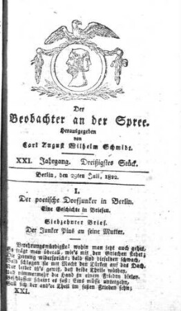 30. Stueck, 29. Juli 1822