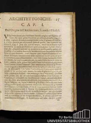 Cap. I. Dell'origine dell'architettura, secondo i filosofi