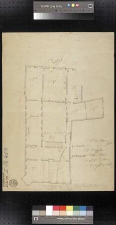 Grundriss der zweiten Etage des Fürstenbergischen Hauses ("Hauß am Alt Dresdenschen Thore, wo der Stadthalter logirt")