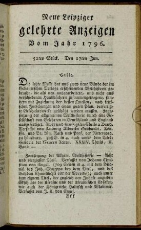 52tes Stück. Den 27ten Jun.