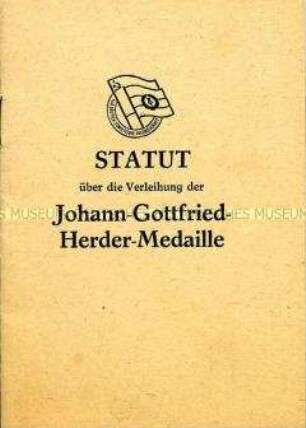 Statut der DSF zur Verleihung der Herder-Medaille
