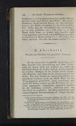 II. Abschnitt. Wunden des Gesichtes, mit gänzlicher Trennung.