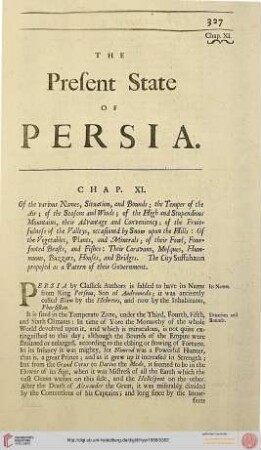 The Present State of Persia